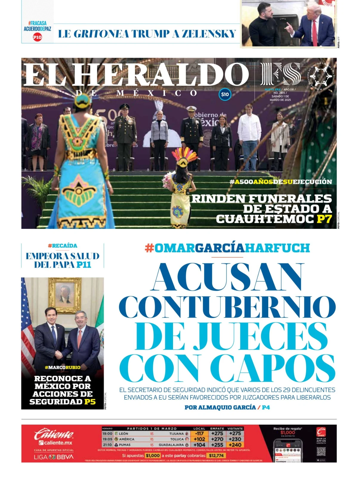 Portada de El Heraldo de Mexico