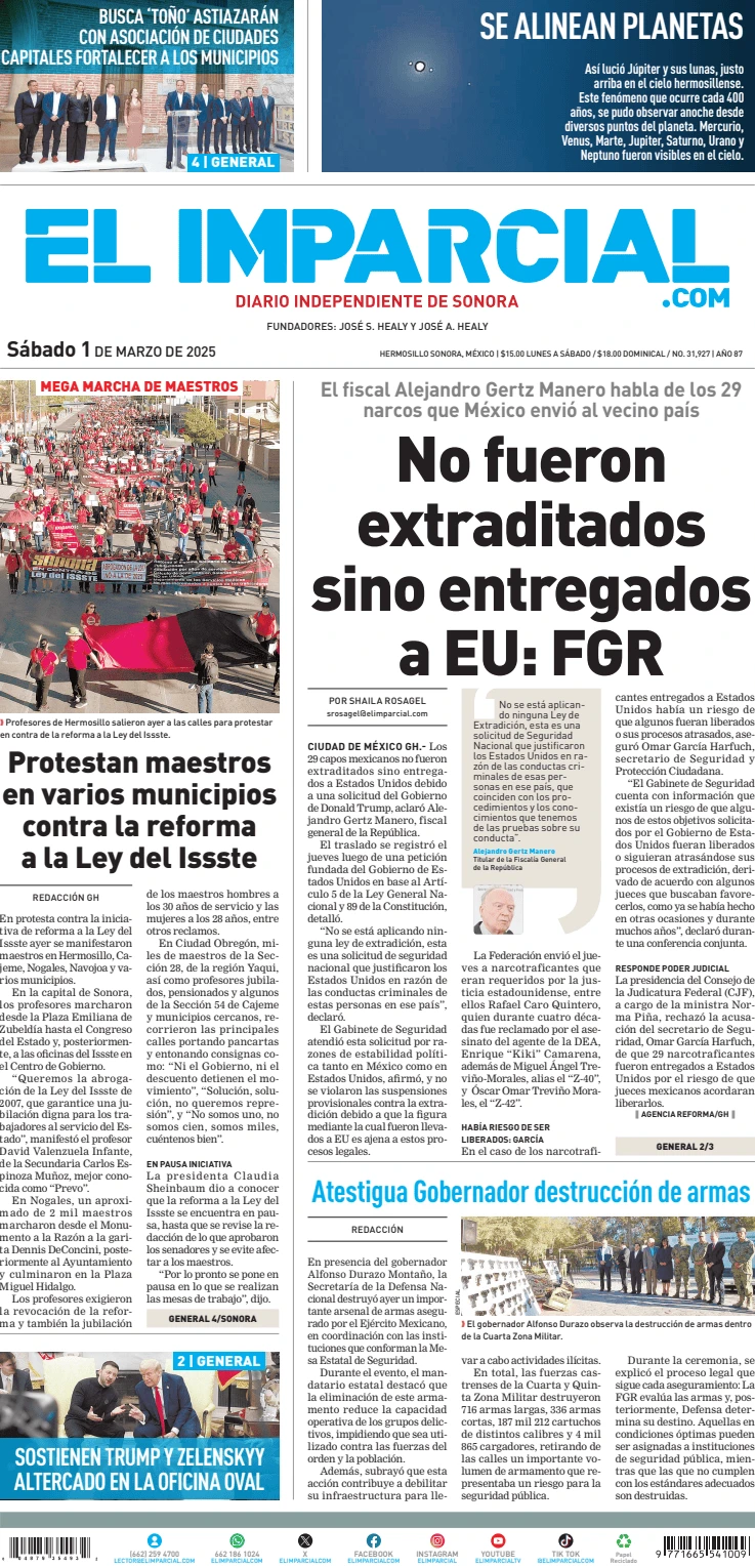 Portada de El Imparcial