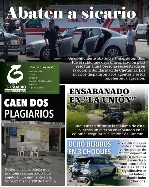 Portada de En Cambio - Quintana Roo (contraportada) del sábado, 1 de marzo de 2025