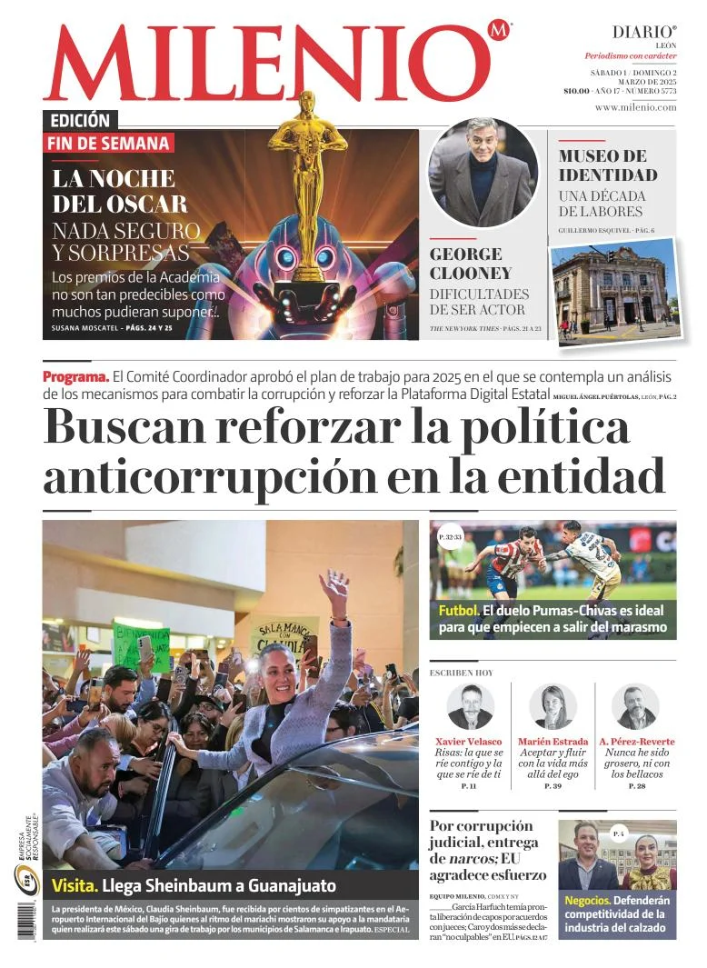 Portada de Milenio Leon del sábado, 1 de marzo de 2025