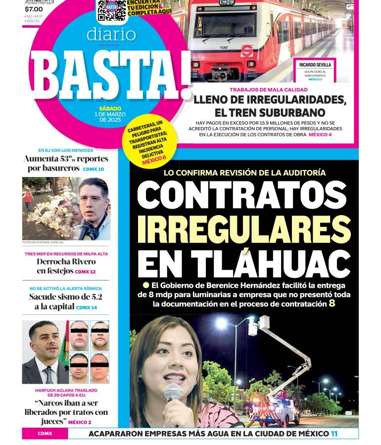 Portada de Basta del sábado, 1 de marzo de 2025
