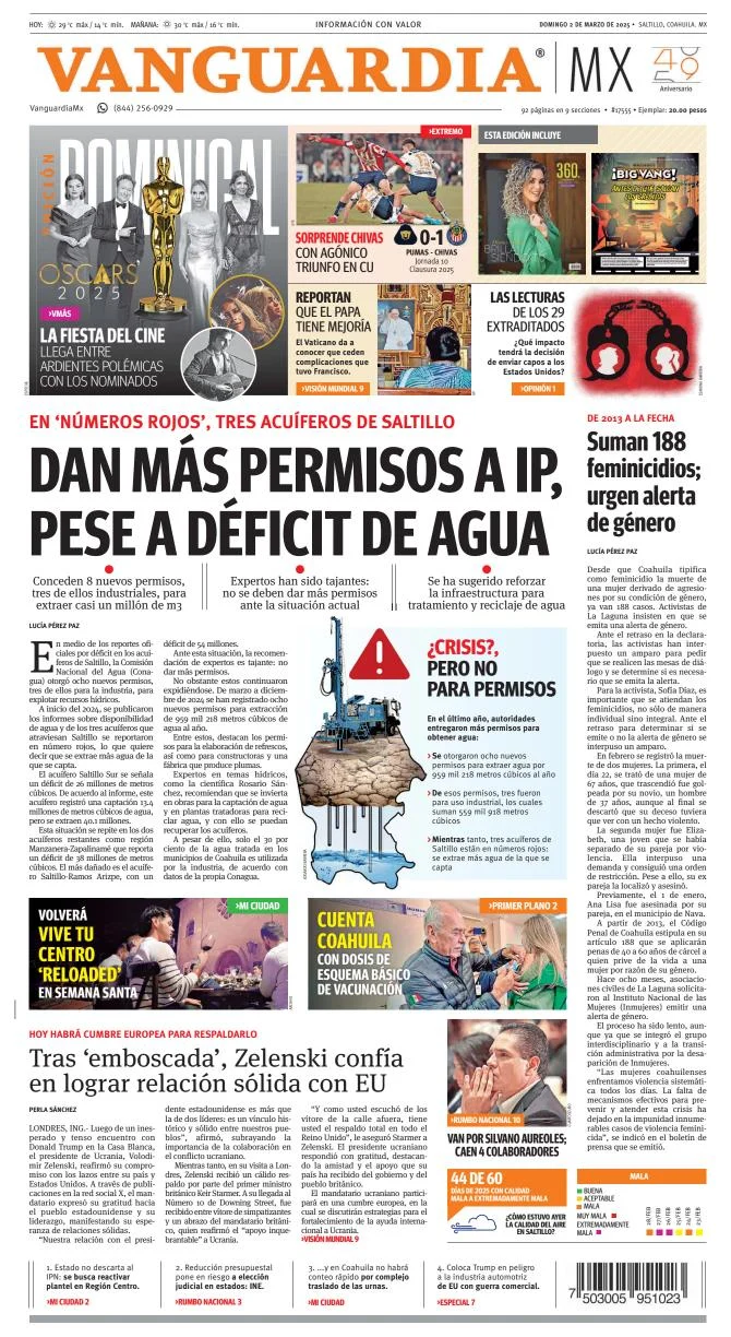 Portada de Vanguardia