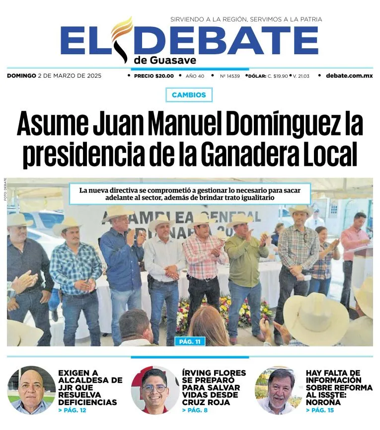 Portada de El Debate de Guasave