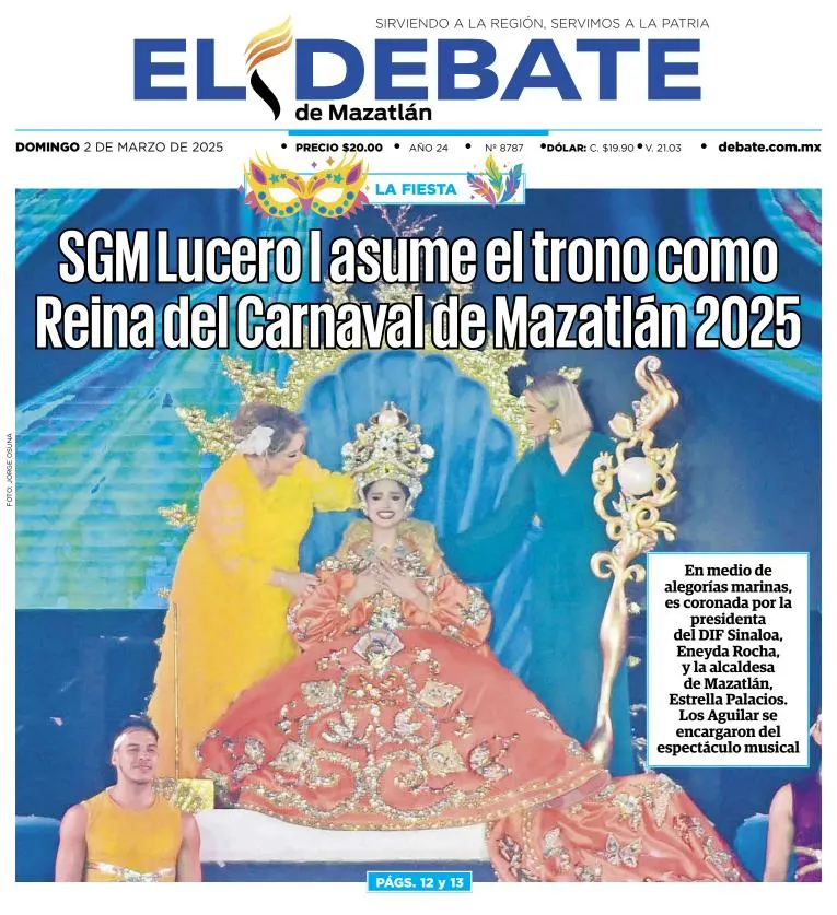 Portada de El Debate de Mazatlan