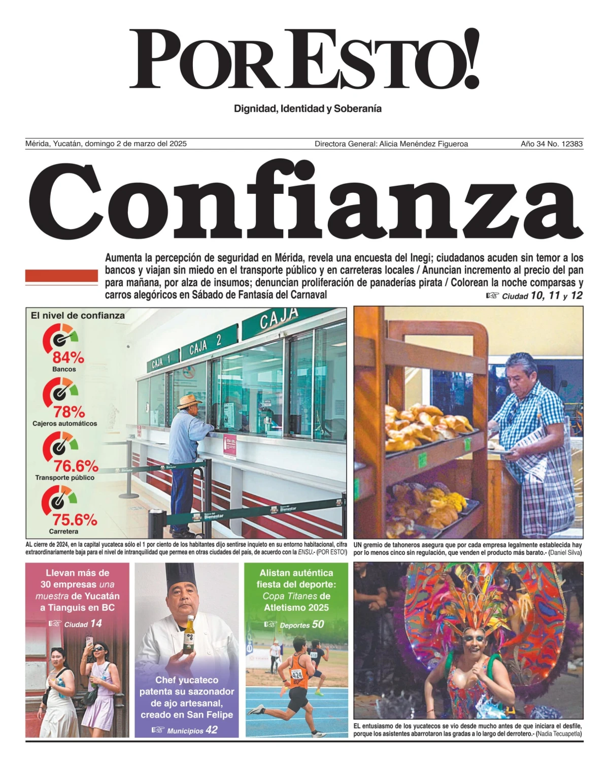 Portada de Por Esto (merida, Yucatan) del domingo, 2 de marzo de 2025