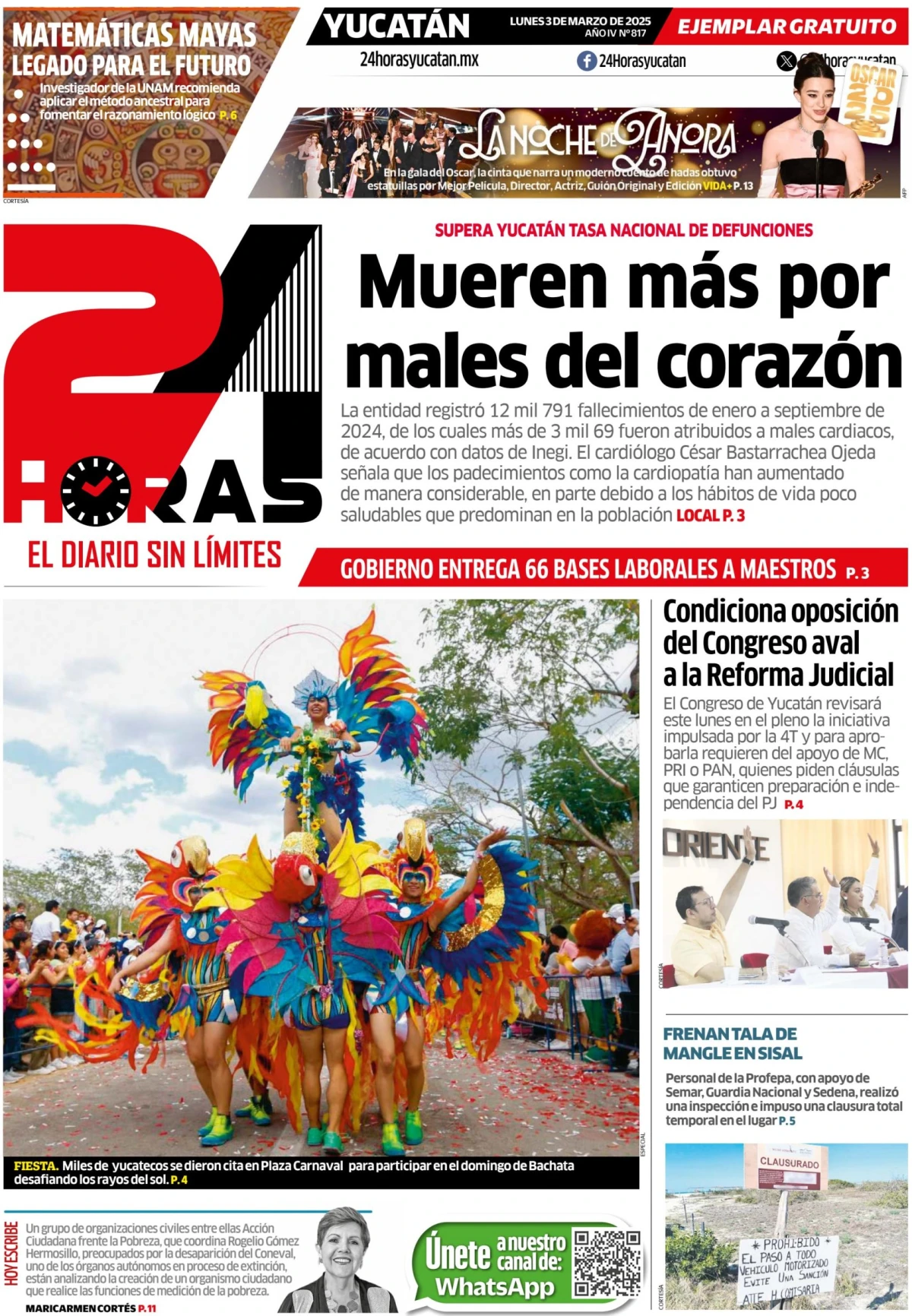 Portada de 24 Horas Yucatan