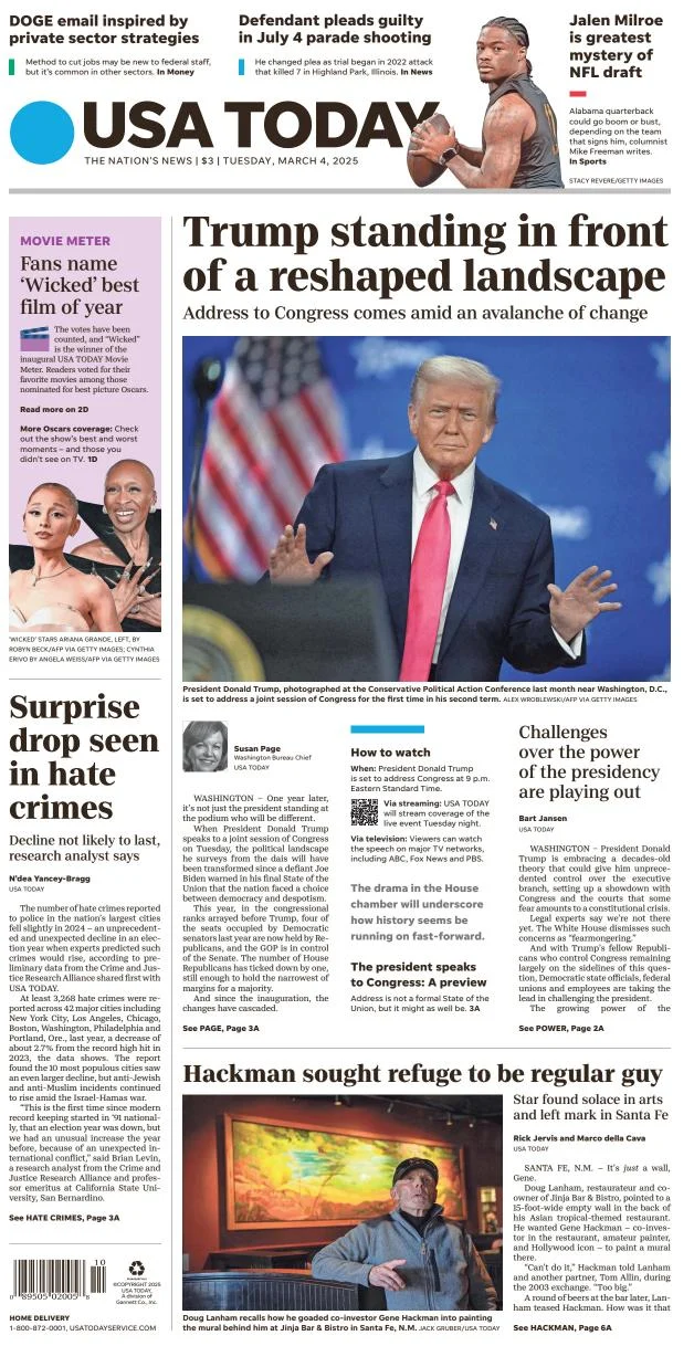 Portada de Usa Today