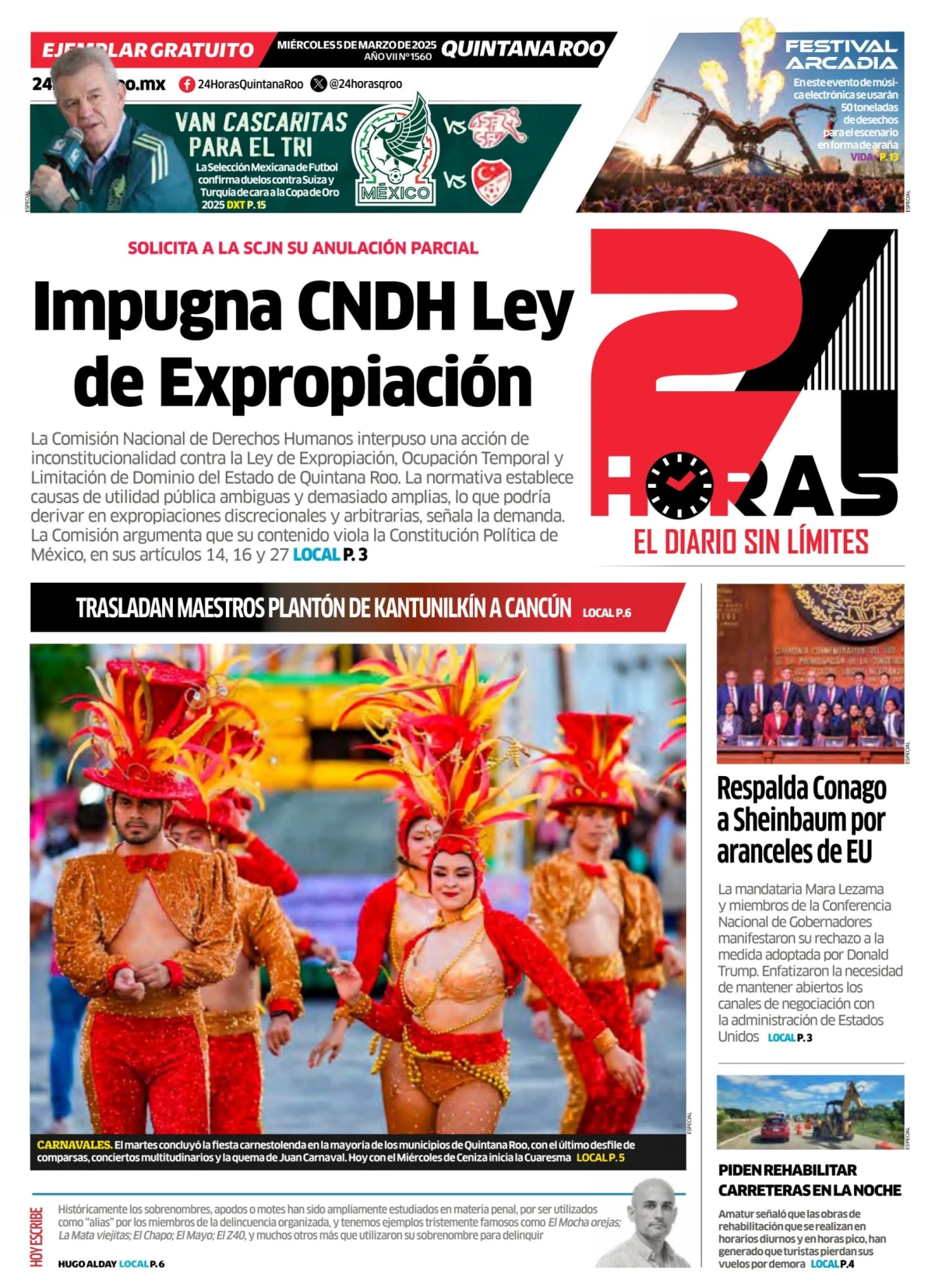 Portada de 24 Horas Quintana Roo