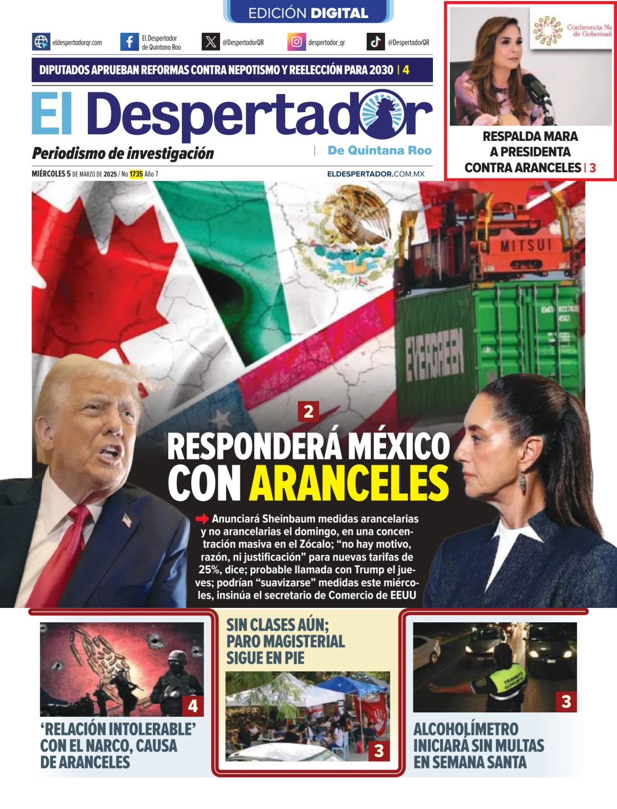 Portada de El Despertador de Quintana Roo