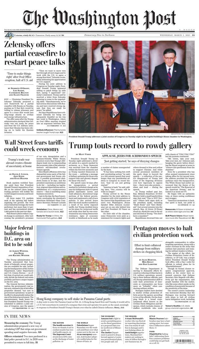 Portada de The Washington Post