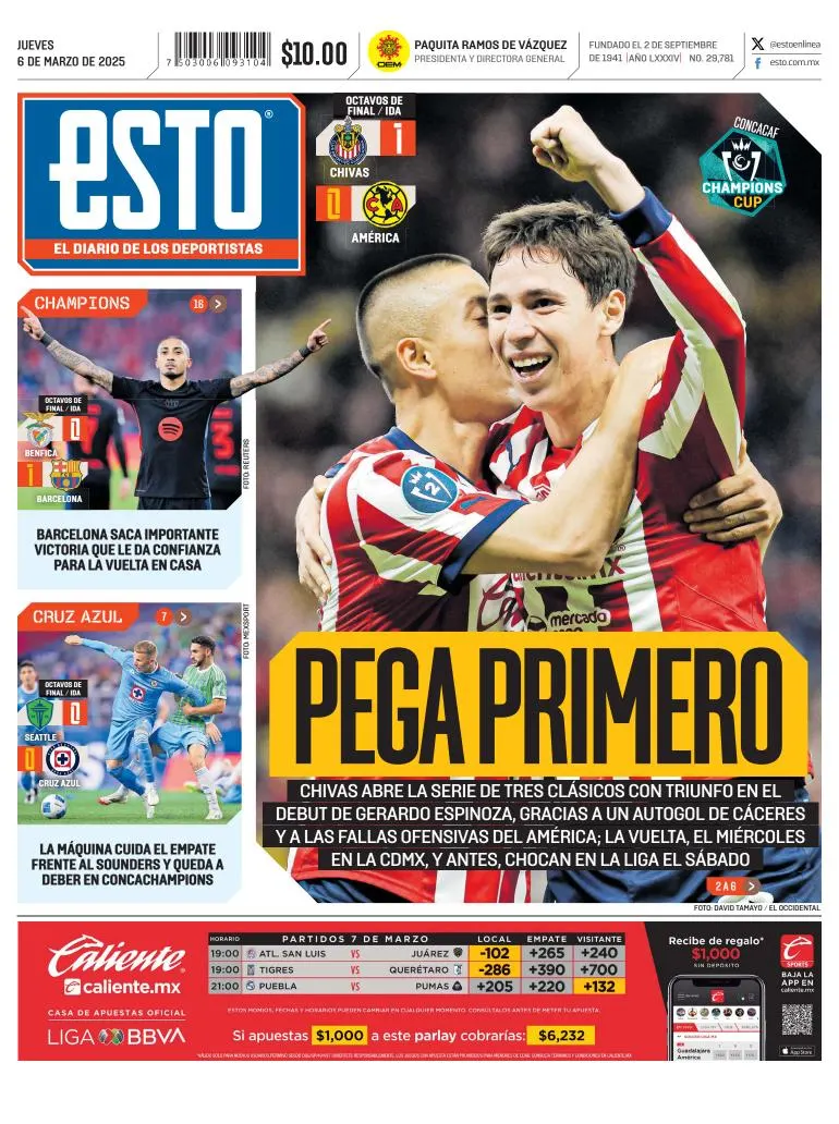 Portada de Esto del jueves, 6 de marzo de 2025