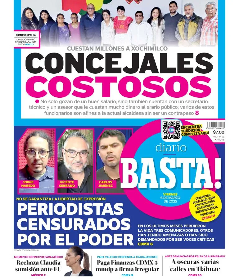 Portada de Basta del jueves, 6 de marzo de 2025