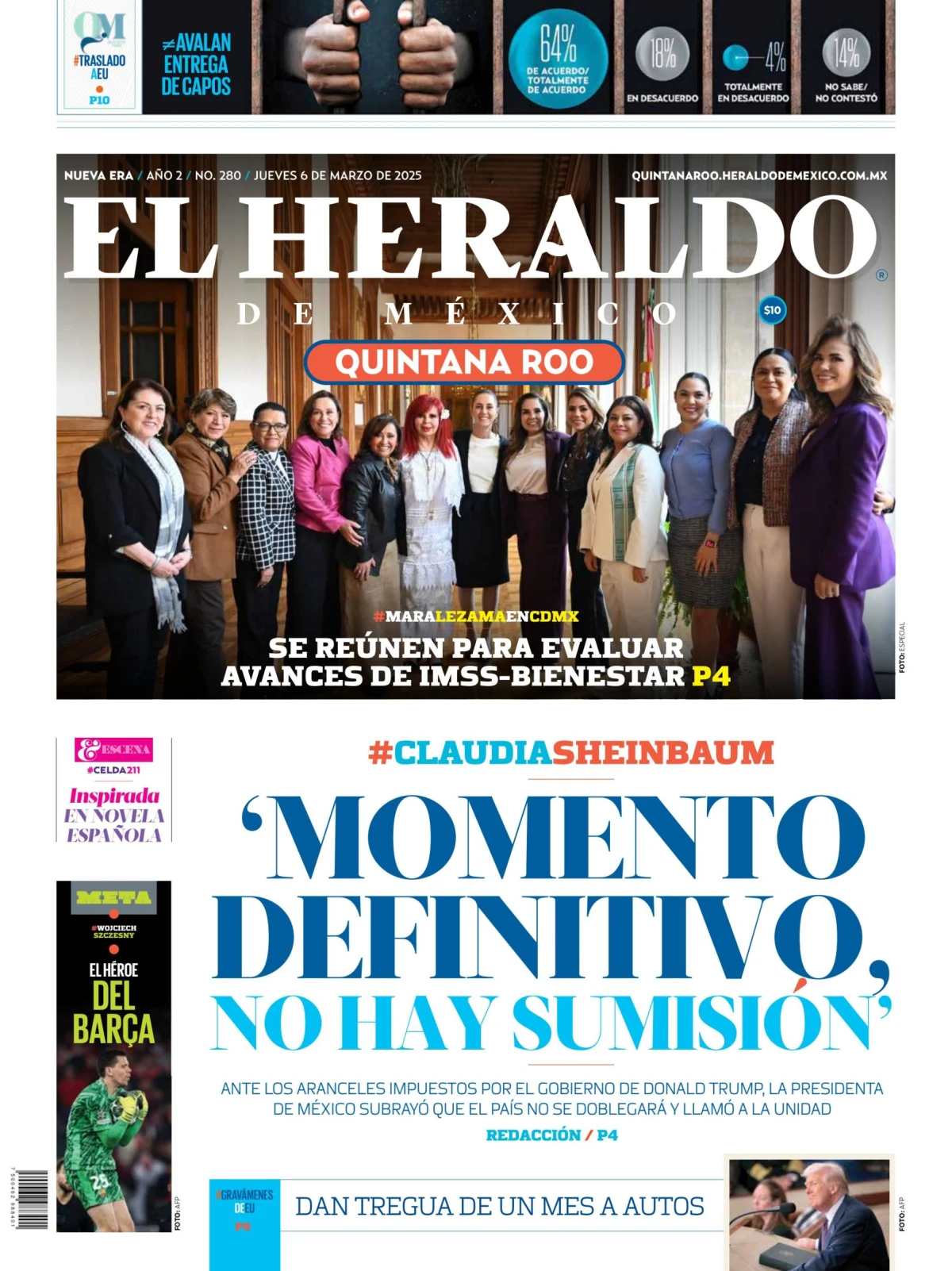 Portada de El Heraldo de Mexico - Quintana Roo del jueves, 6 de marzo de 2025