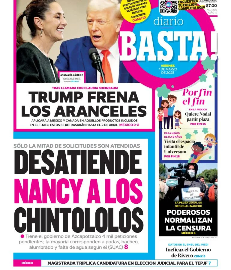 Portada de Basta del viernes, 7 de marzo de 2025