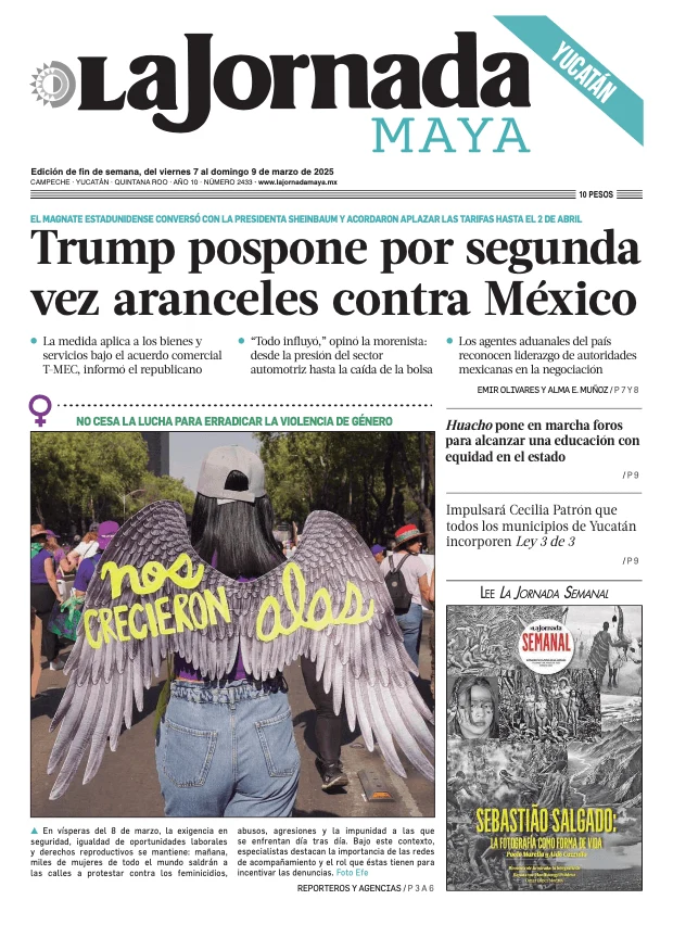 Portada de La Jornada Maya Yucatán del viernes, 7 de marzo de 2025
