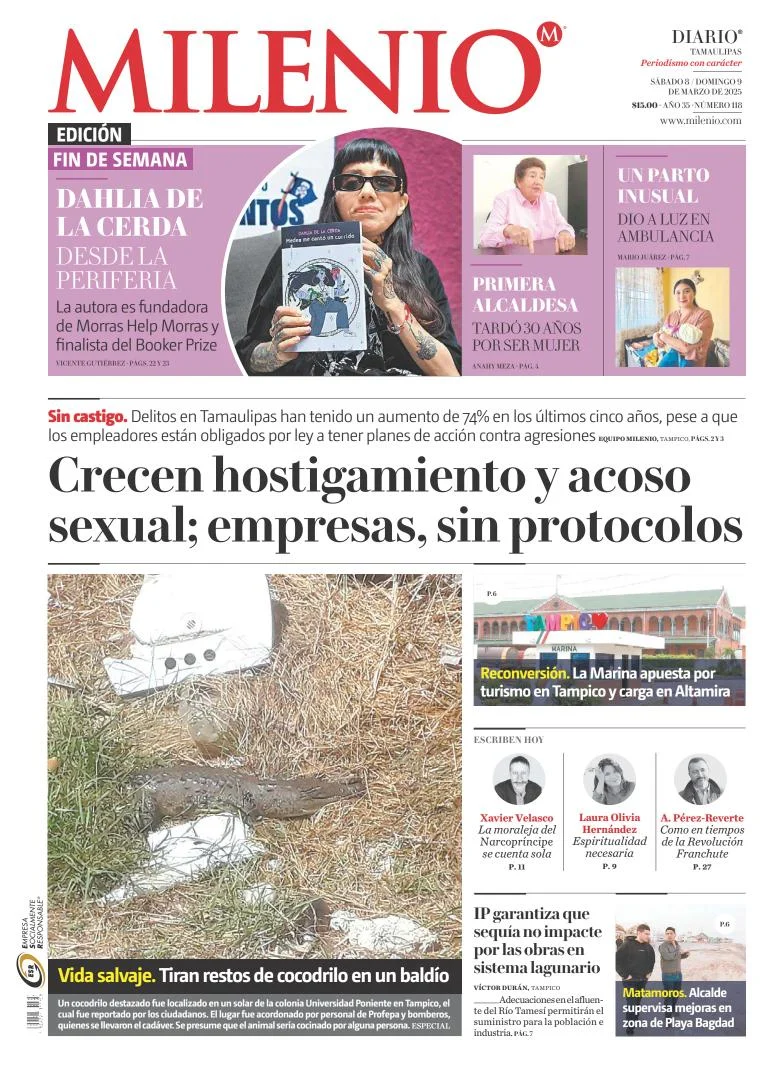 Portada de Milenio Tamaulipas del sábado, 8 de marzo de 2025