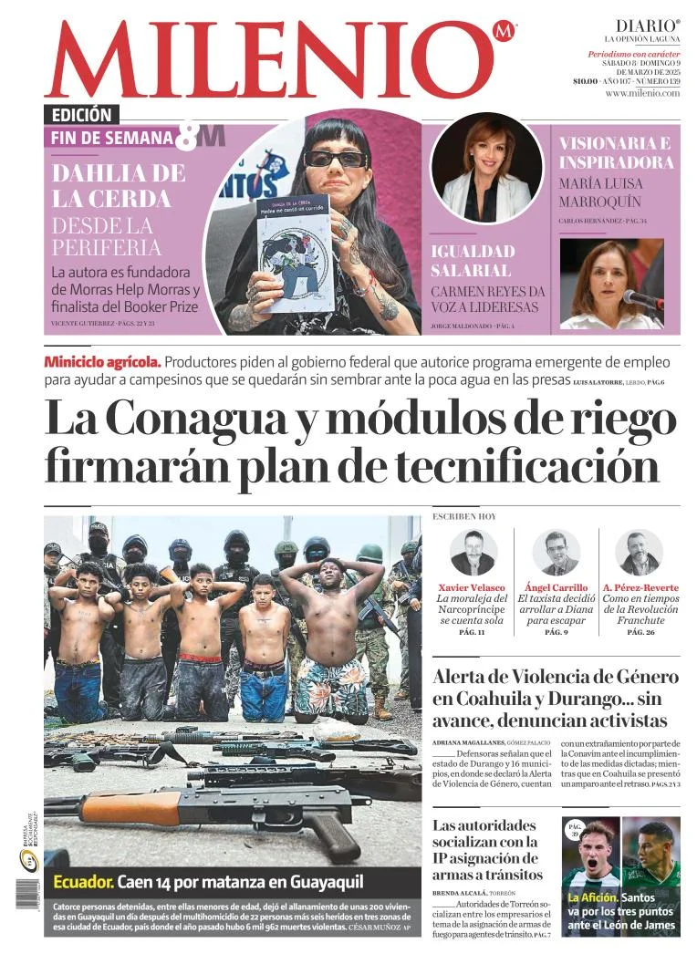 Portada de Milenio Laguna del sábado, 8 de marzo de 2025