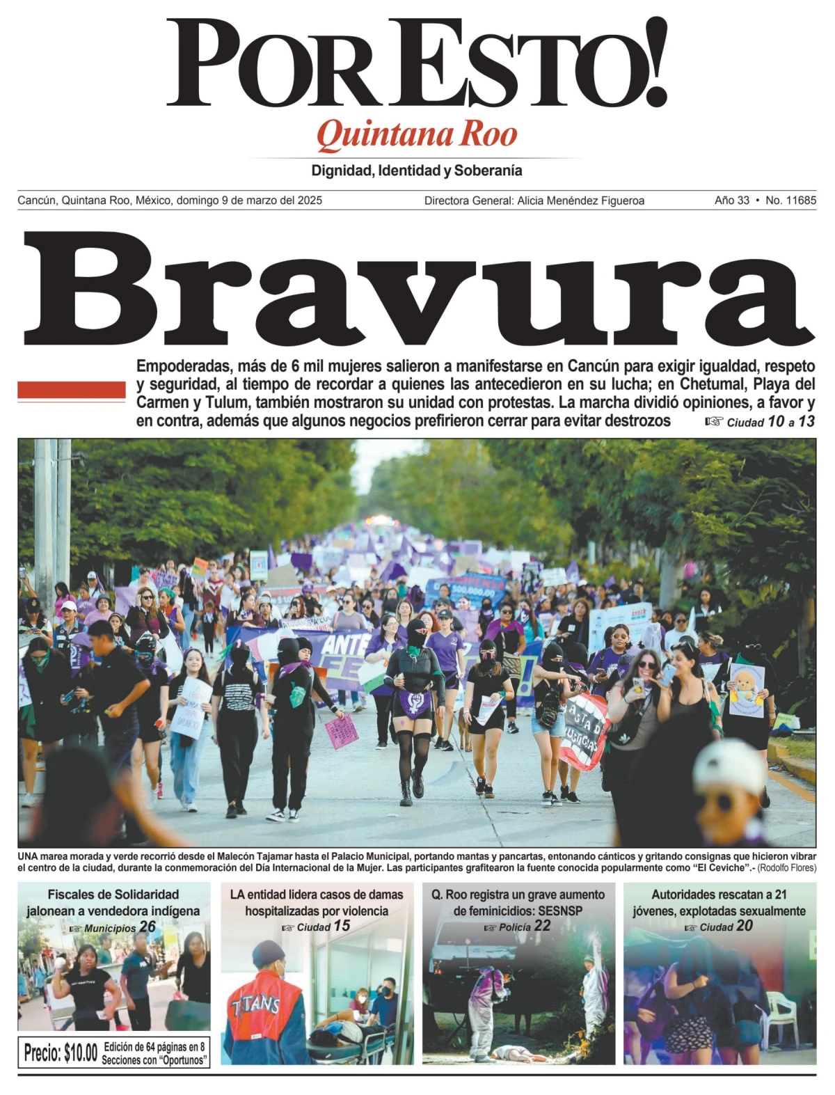 Portada de Por Esto (quintana Roo Cancun) del domingo, 9 de marzo de 2025