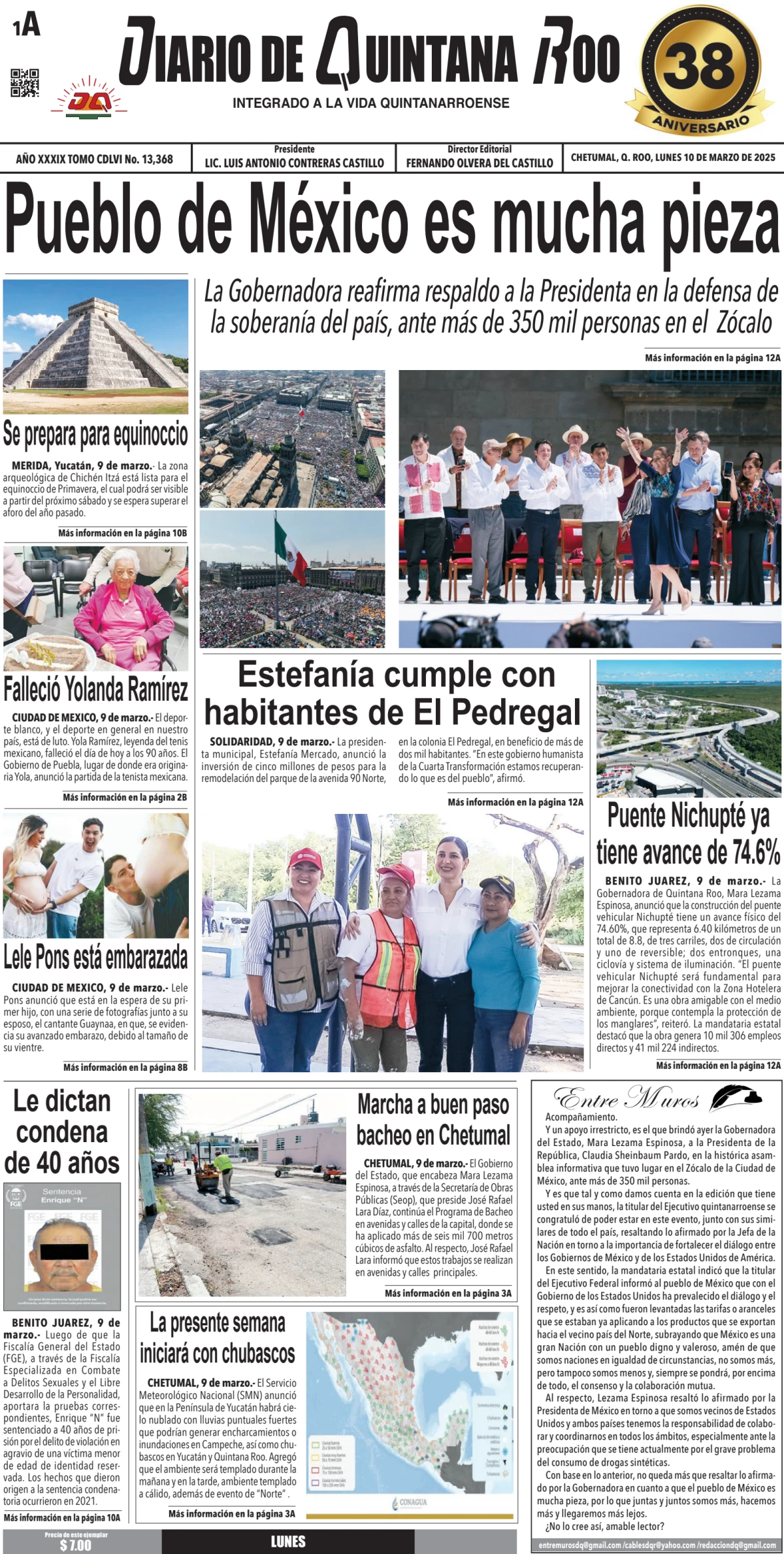 Portada de Diario de Quintana Roo (portada)