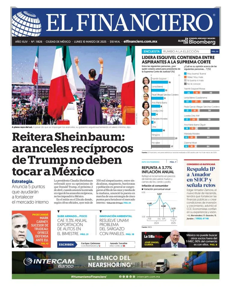 Portada de El Financiero
