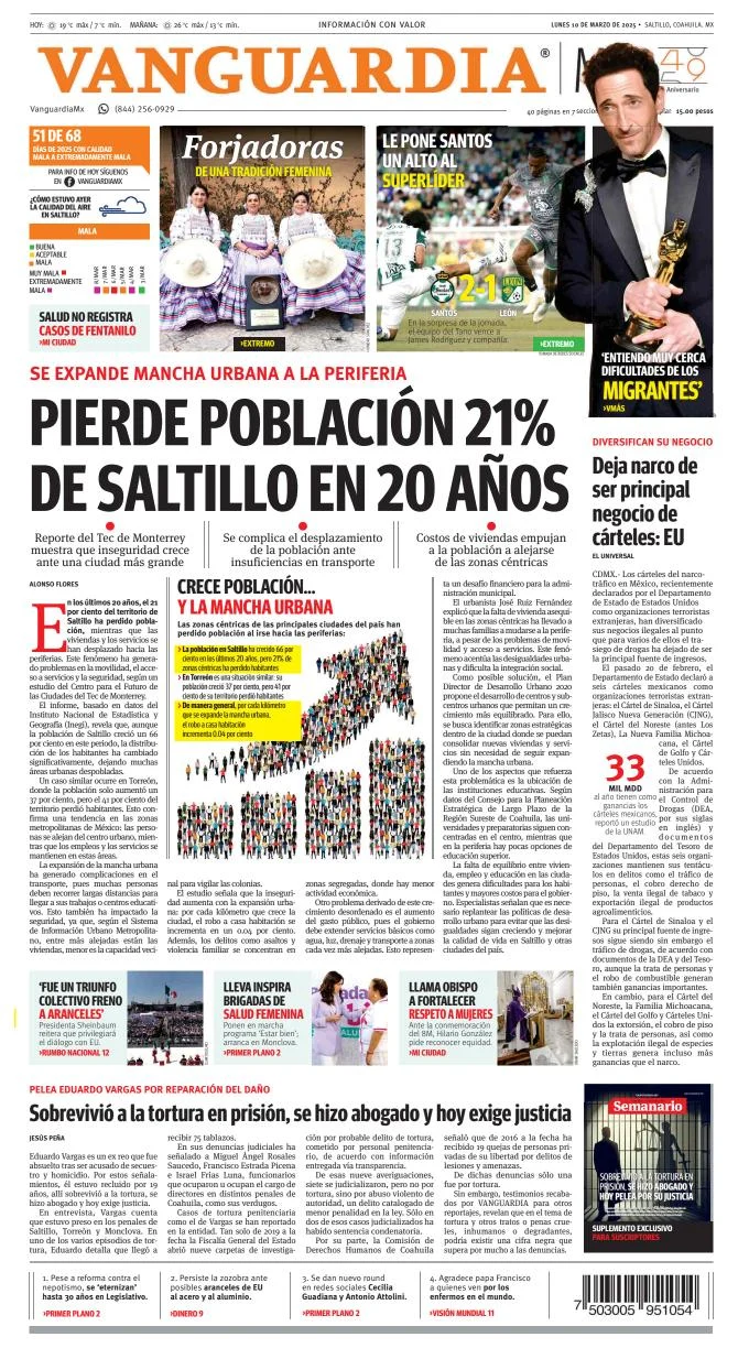 Portada de Vanguardia