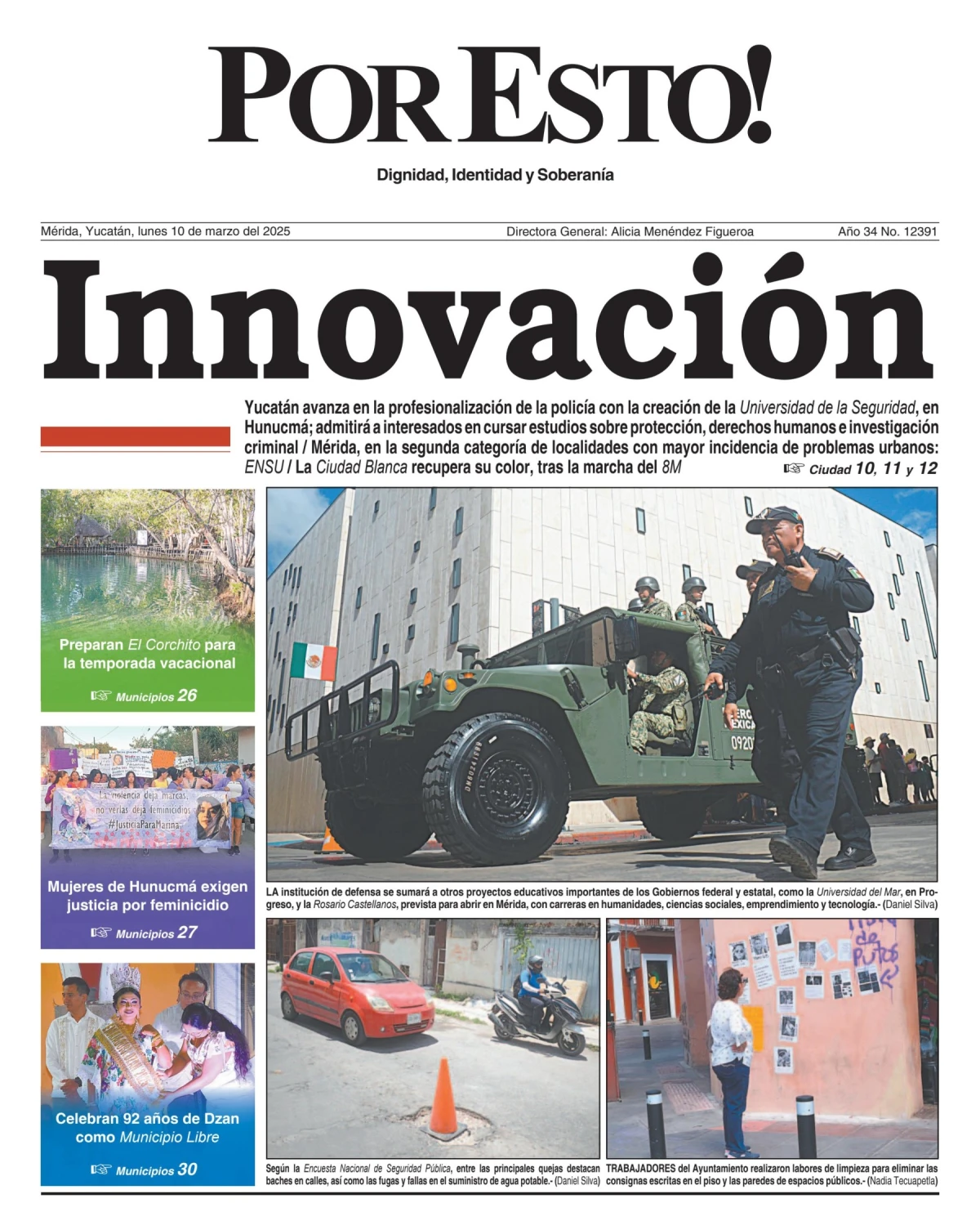 Portada de Por Esto (merida, Yucatan) del lunes, 10 de marzo de 2025