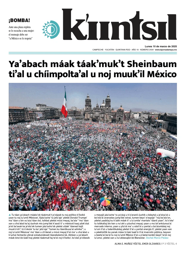 Portada de La Jornada - Kiintsil del lunes, 10 de marzo de 2025