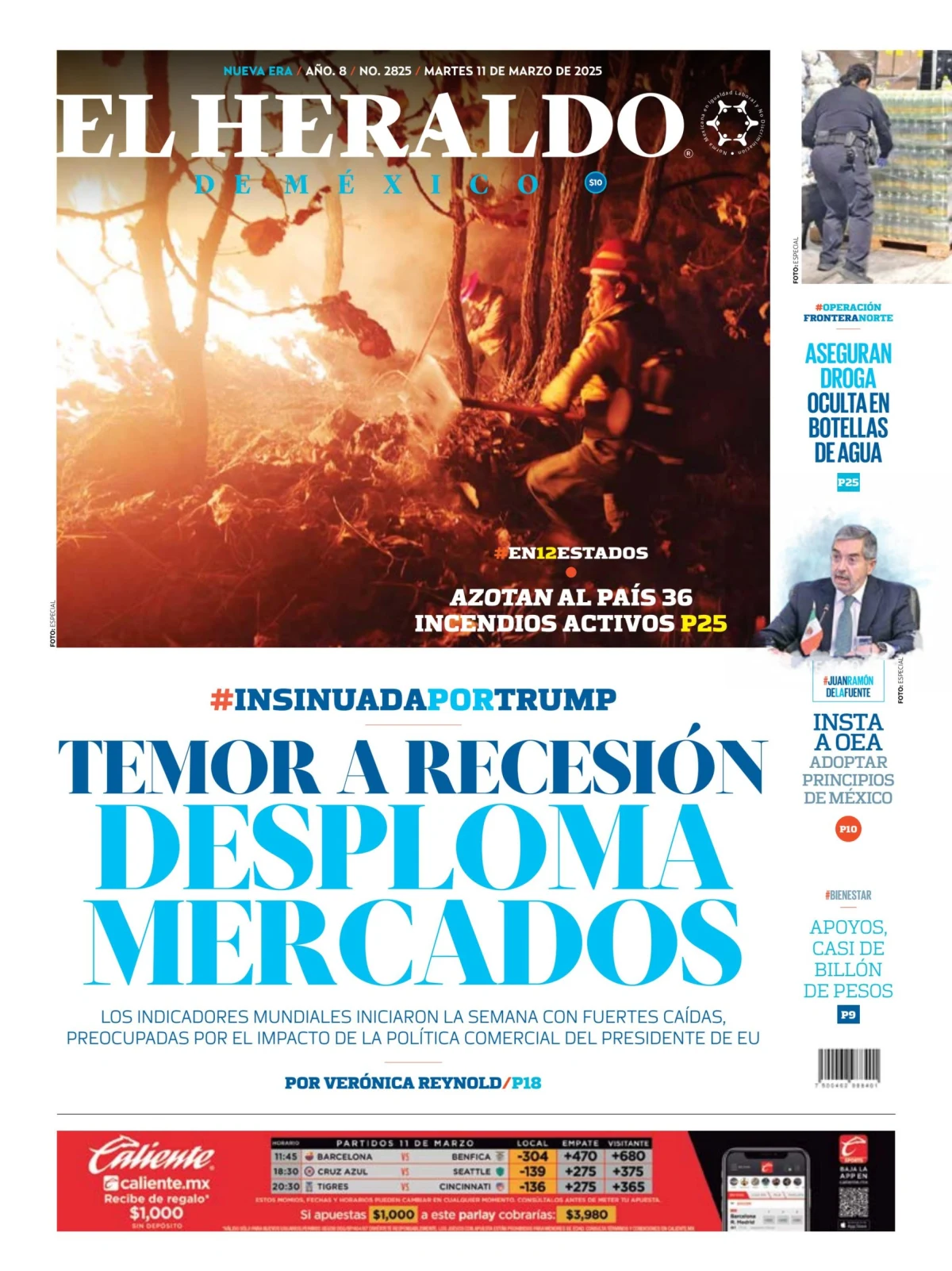 Portada de El Heraldo de Mexico del martes, 11 de marzo de 2025