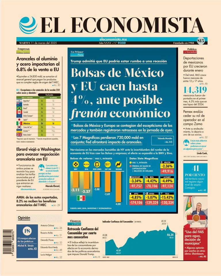 Portada de El Economista del martes, 11 de marzo de 2025