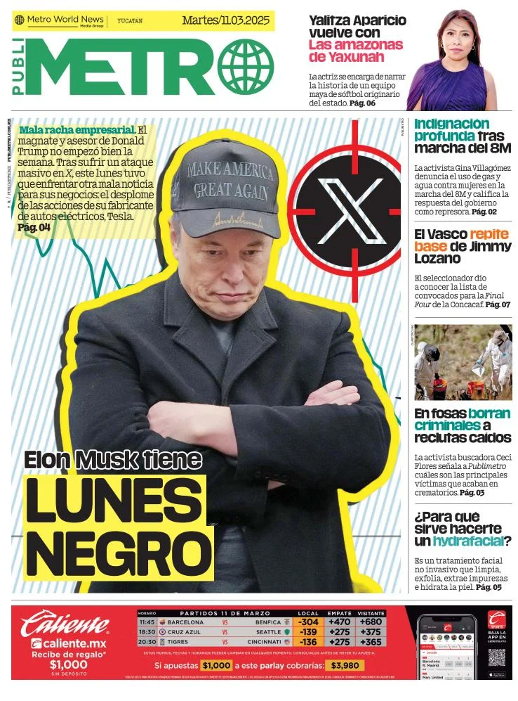 Portada de Publimetro Merida del martes, 11 de marzo de 2025