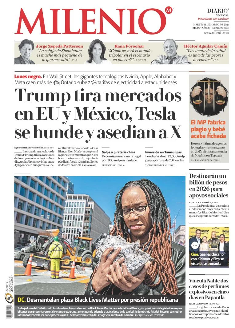 Portada de Milenio del martes, 11 de marzo de 2025