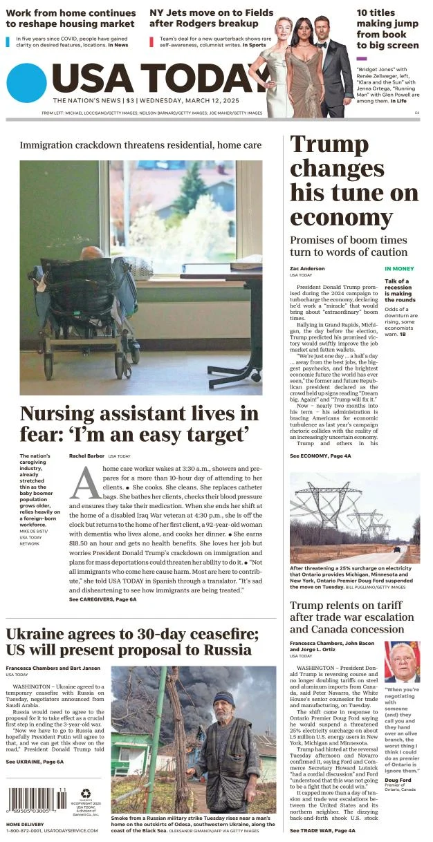Portada de Usa Today