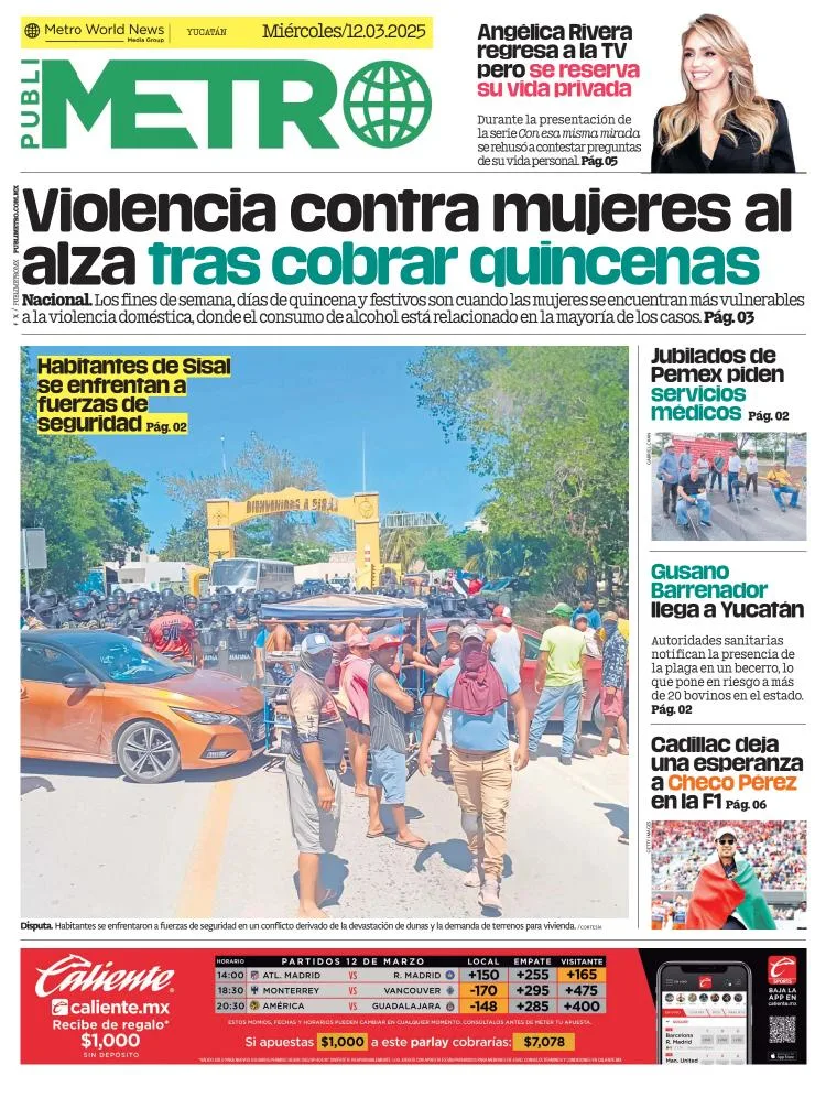 Portada de Publimetro Merida del miércoles, 12 de marzo de 2025