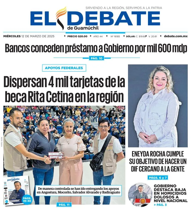 Portada de El Debate de Guamuchil