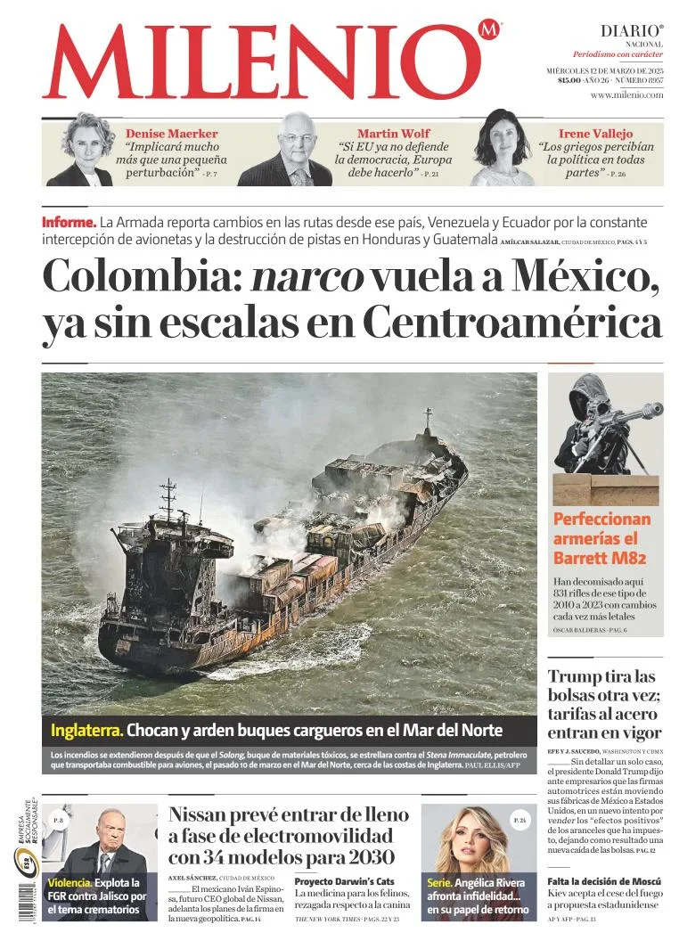 Portada de Milenio del miércoles, 12 de marzo de 2025