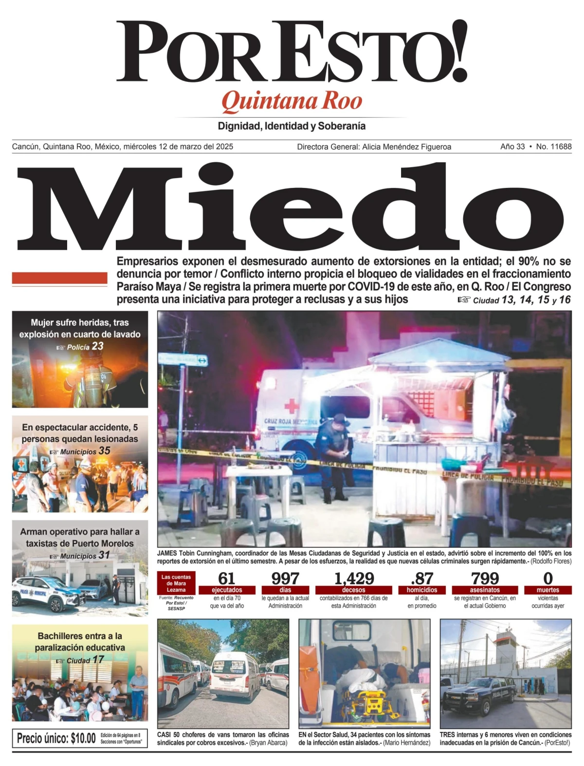 Portada de Por Esto (quintana Roo Cancun) del miércoles, 12 de marzo de 2025