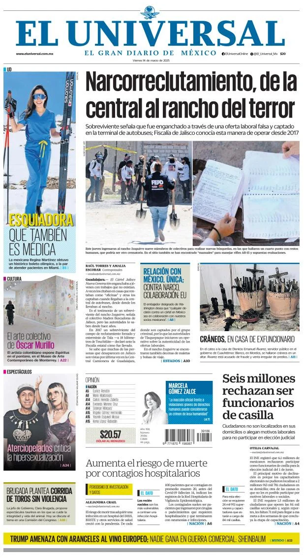 Portada de El Universal