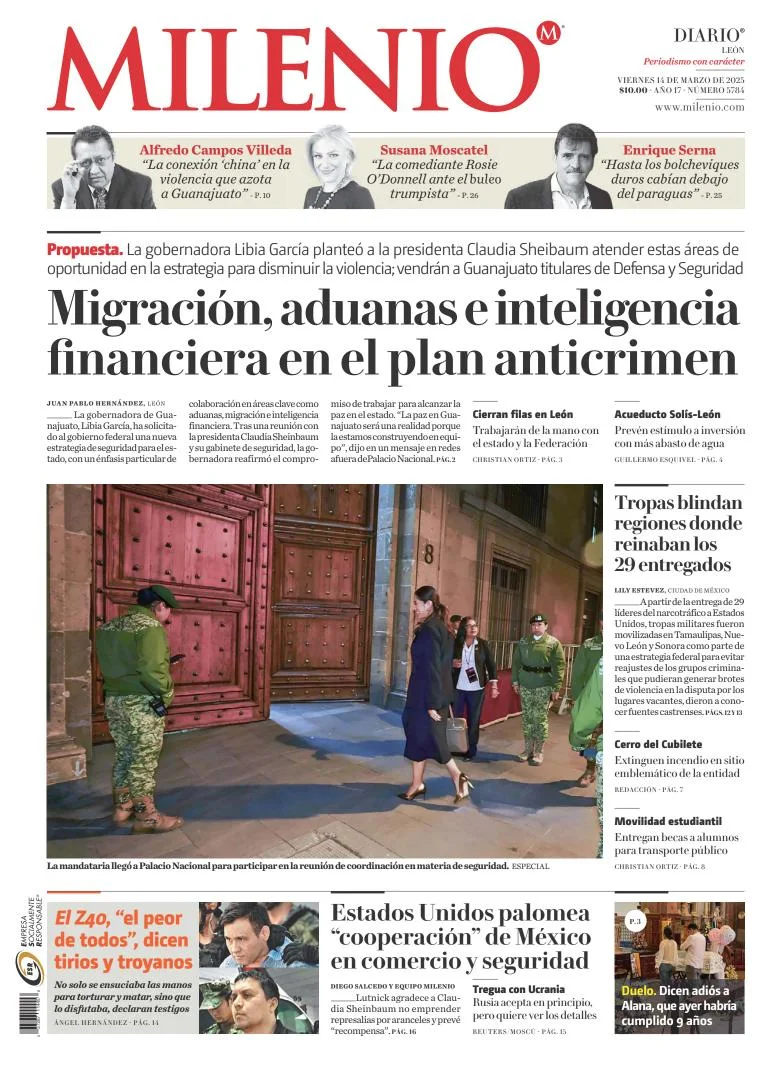 Portada de Milenio Leon del viernes, 14 de marzo de 2025