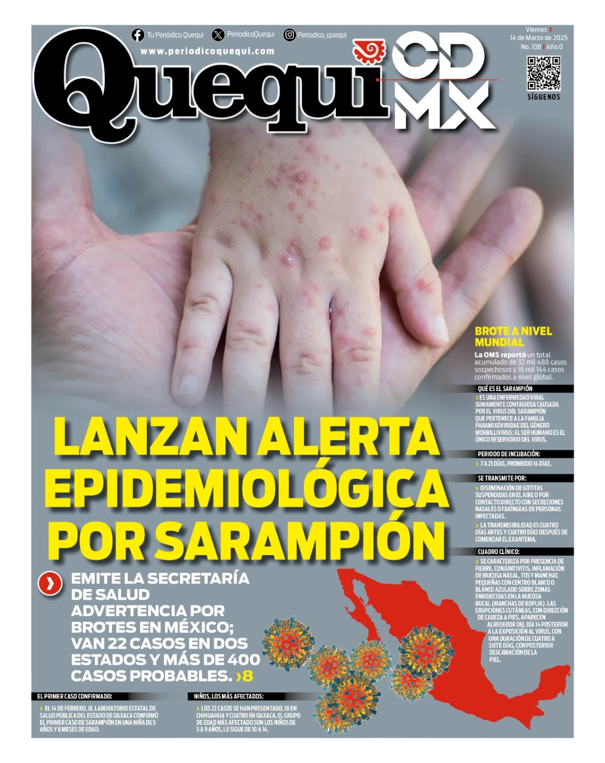 Portada de Quequi CDMX del viernes, 14 de marzo de 2025