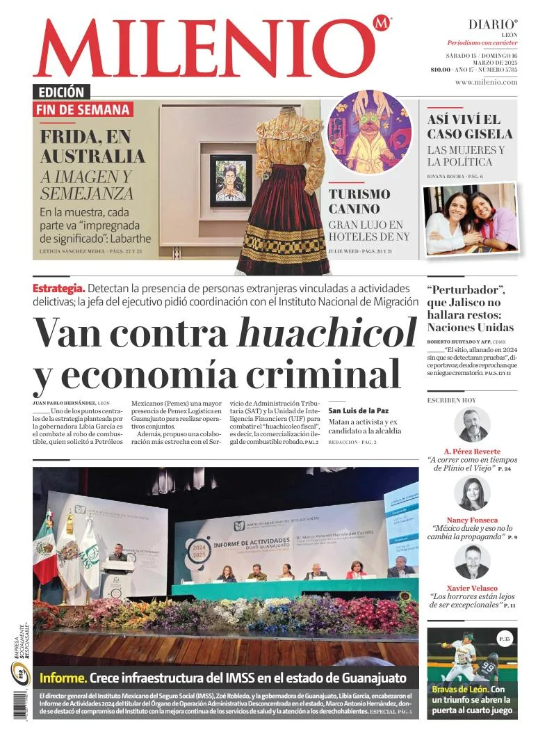 Portada de Milenio Leon del sábado, 15 de marzo de 2025