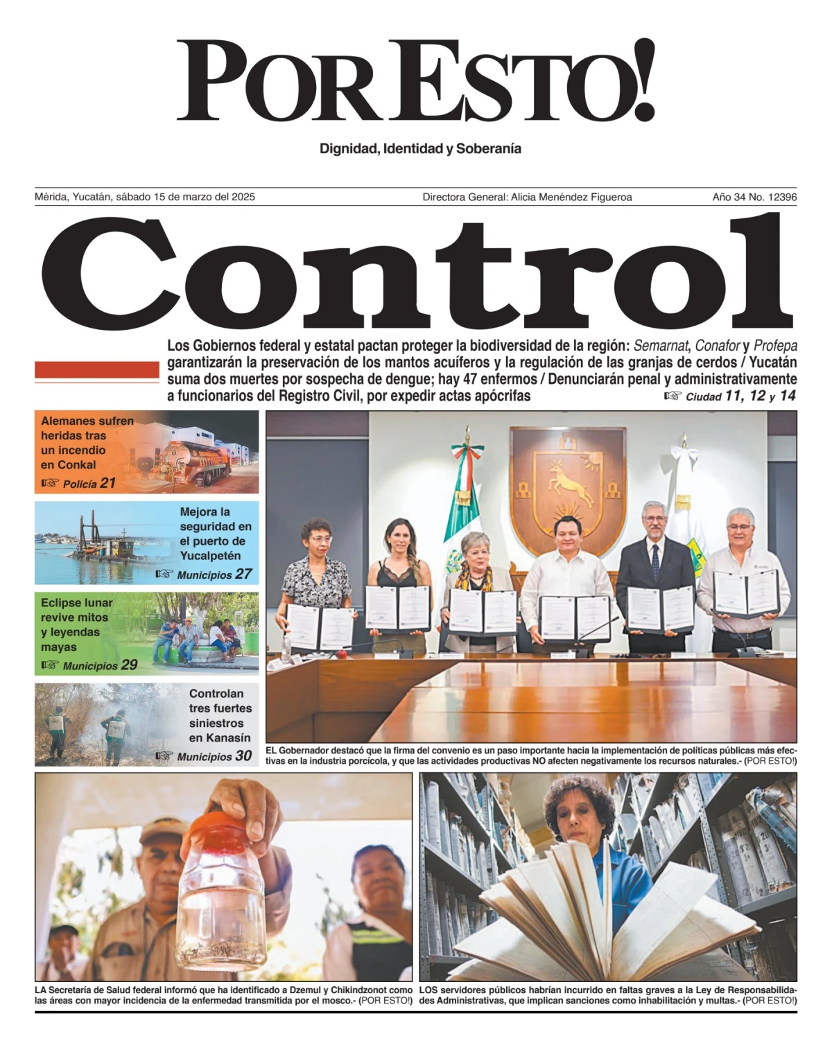 Portada de Por Esto (merida, Yucatan) del sábado, 15 de marzo de 2025