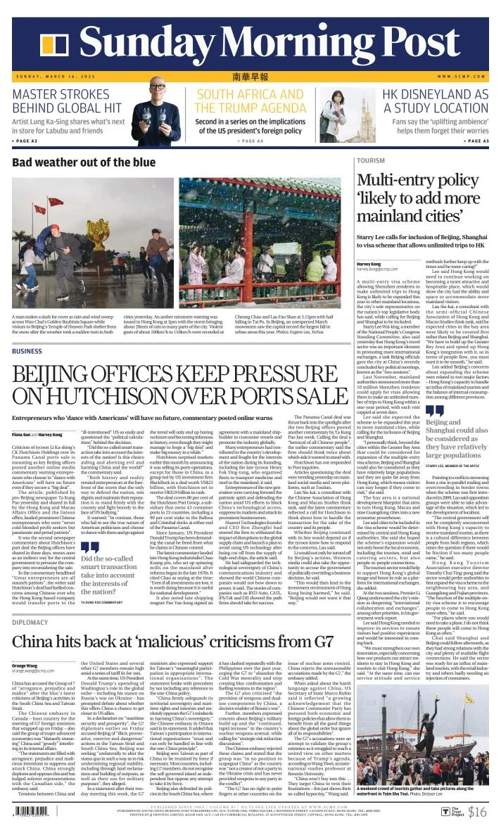 Portada de South China Morning Post