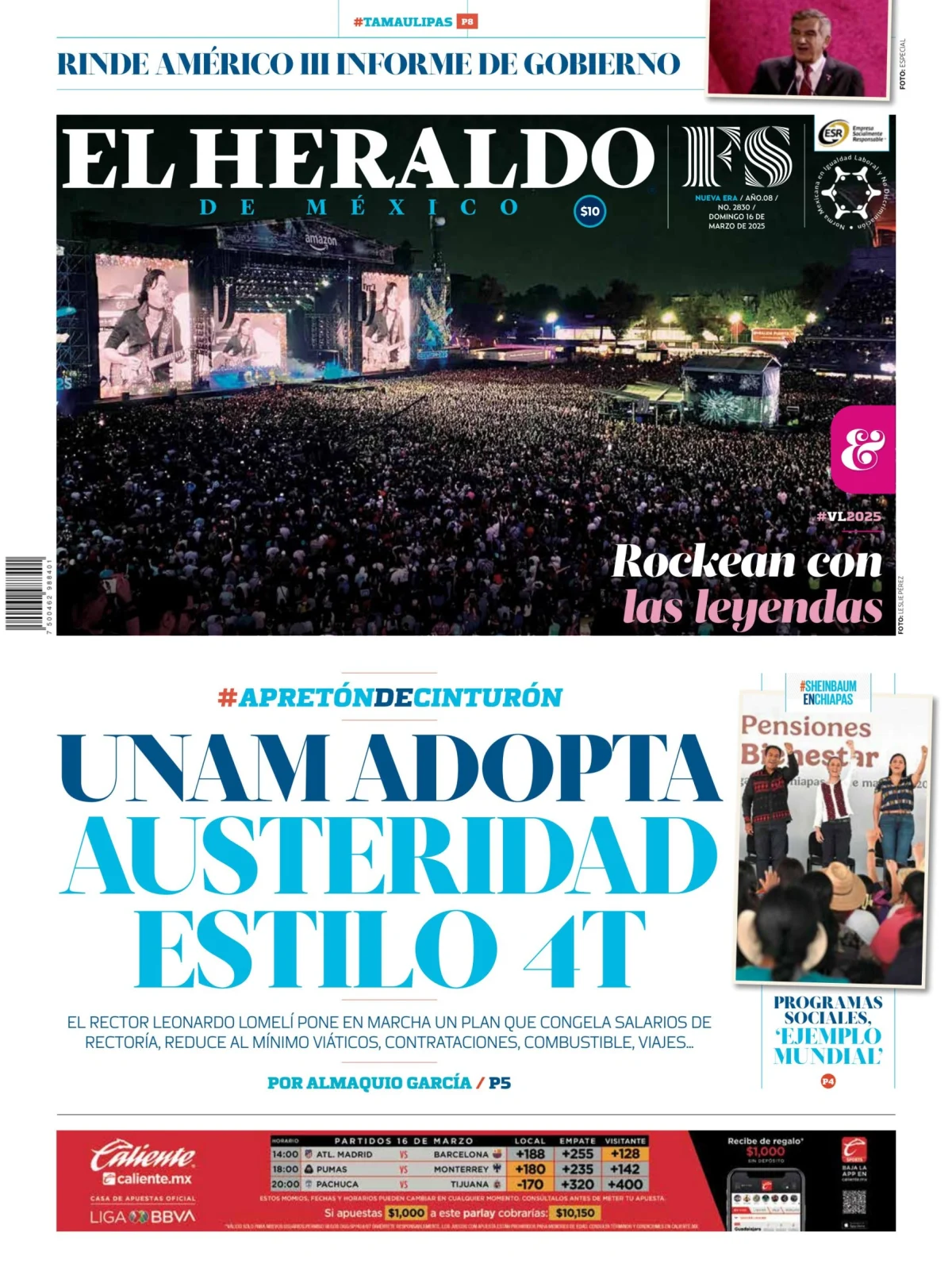 Portada de El Heraldo de Mexico