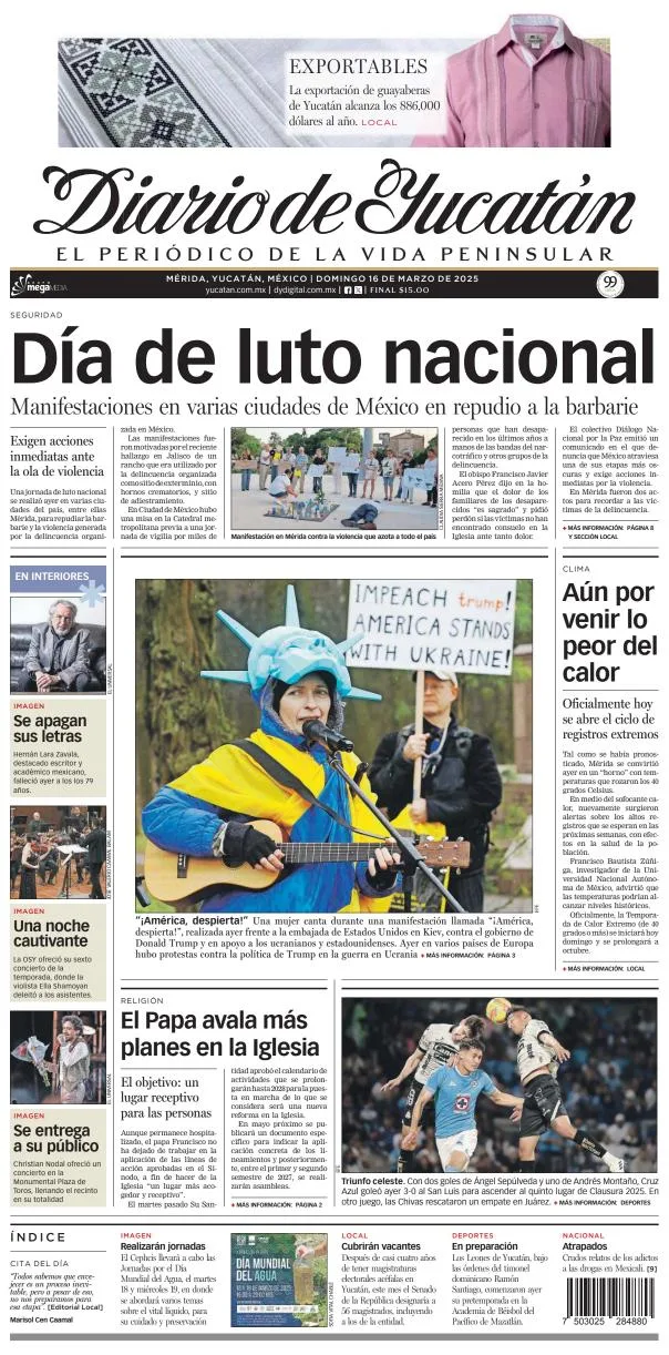 Portada de Diario de Yucatán