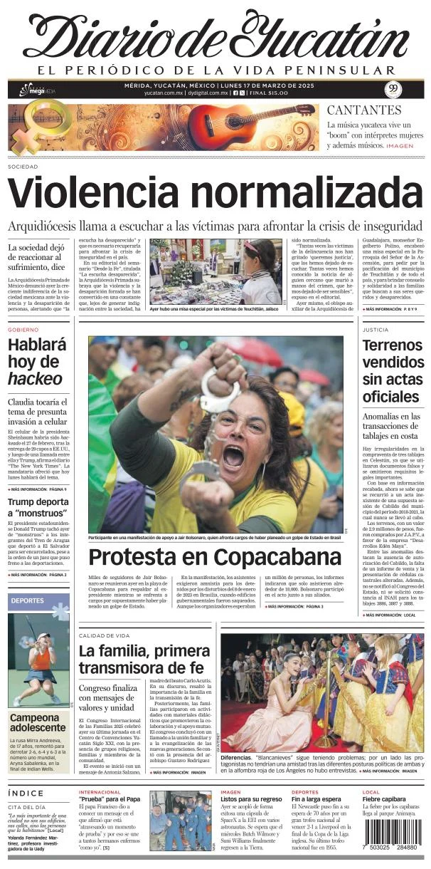Portada de Diario de Yucatán