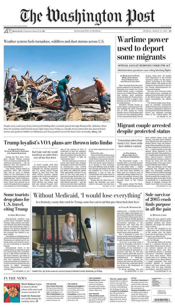 Portada de The Washington Post