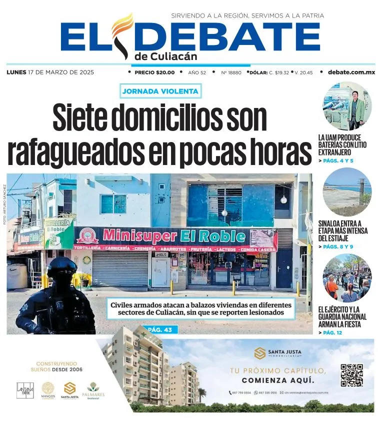 Portada de El Debate de Culiacan