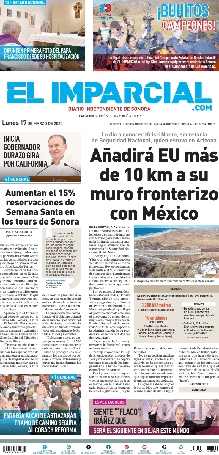 Portada de El Imparcial