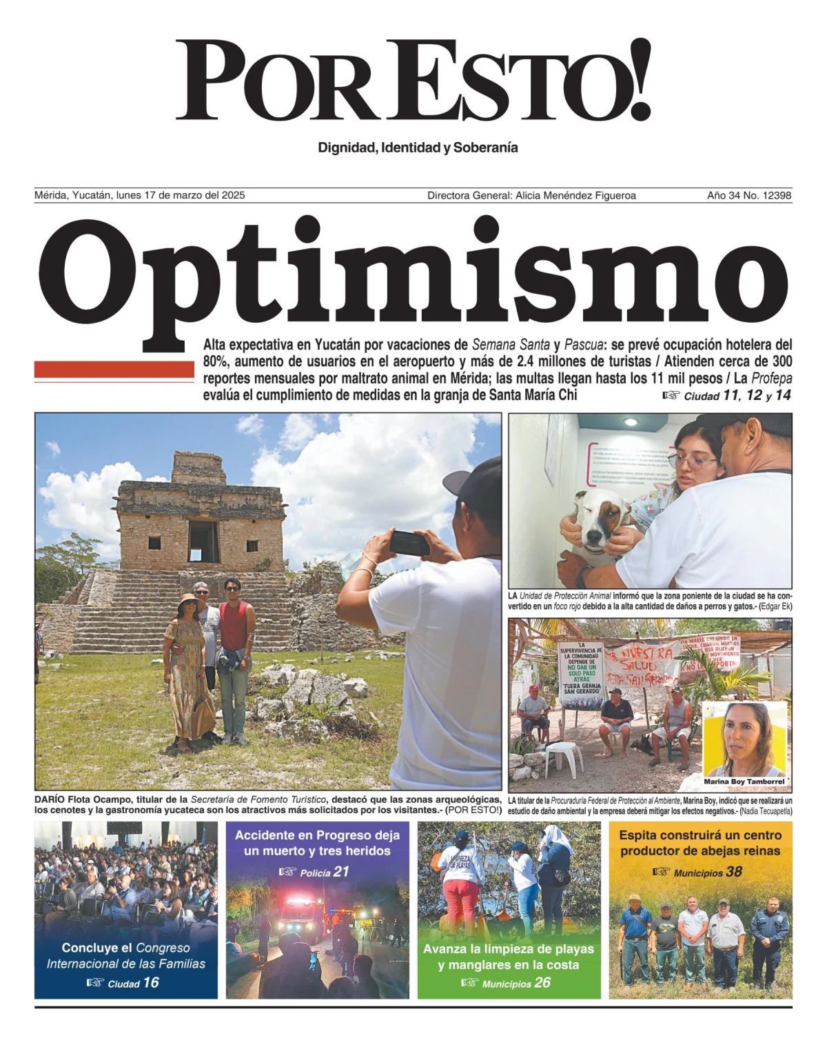 Portada de Por Esto (merida, Yucatan) del lunes, 17 de marzo de 2025