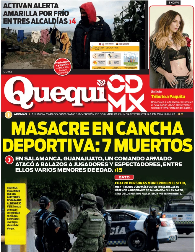 Portada de Quequi CDMX (contraportada) del martes, 18 de marzo de 2025